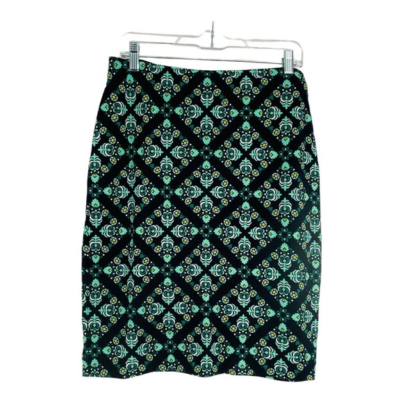 Ann Taylor Dresses & Skirts - Ann Taylor Black Teal Geometric Stretch Knee Length‎ Pencil Skirt Size M